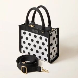 Polybagged Kate Spade x Target Polka Dot Knit Crossbody Bag, Black/White, NWT